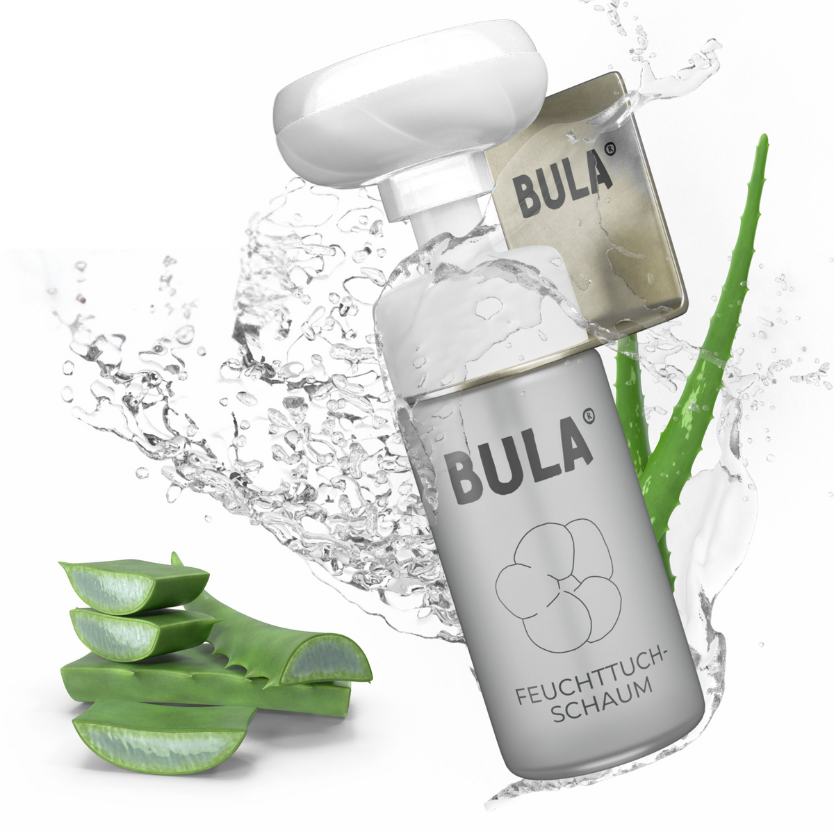 BULA Popo Blumen-Schaumpumpe mit Design-Glasflasche (ohne Füllung)