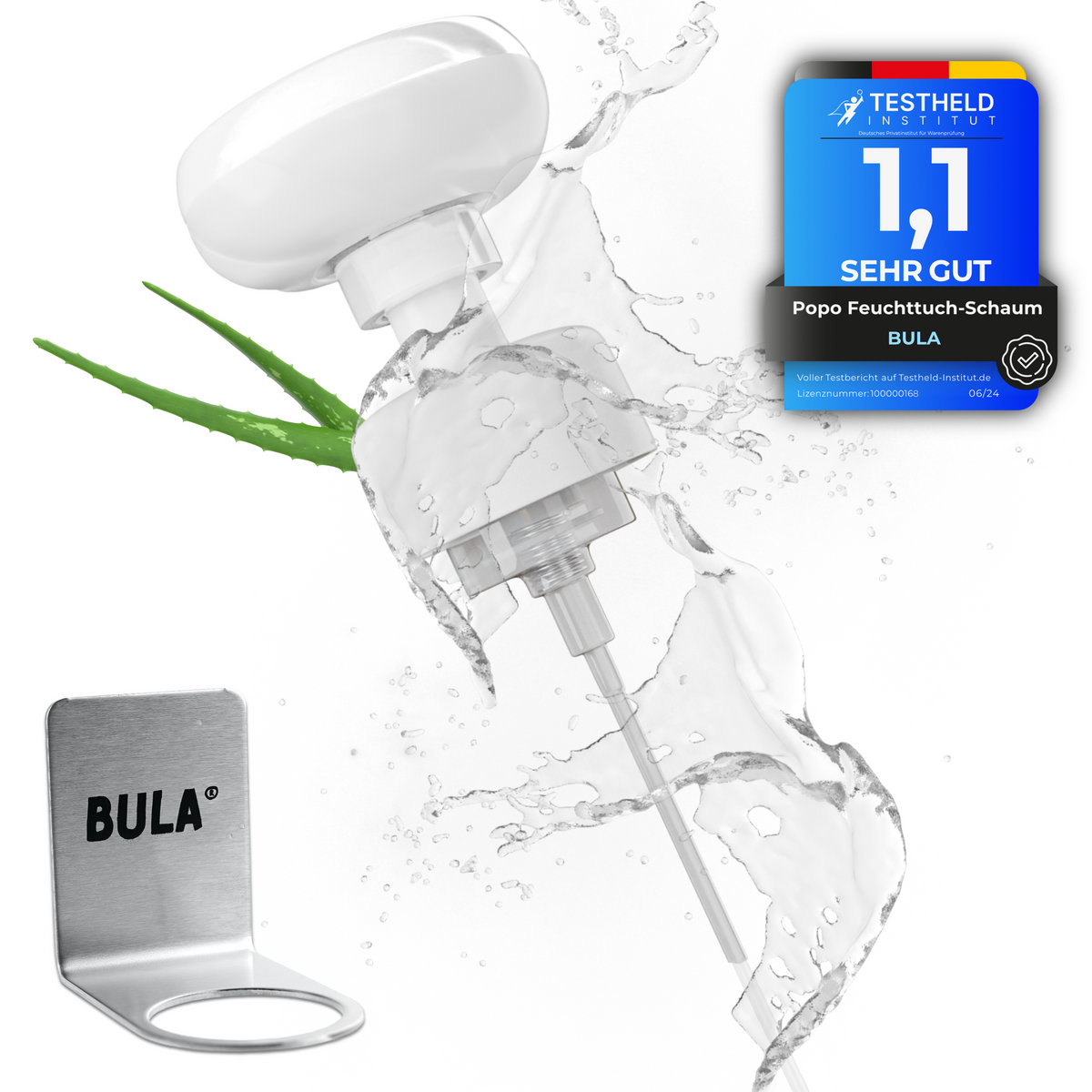 BULA Popo Blumen-Schaumpumpe inkl. selbstklebende Halterung (OHNE NOTWENDIGE BULA POPO SCHAUM 150 ml FLASCHE)