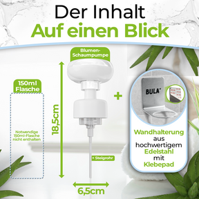 BULA Popo Blumen-Schaumpumpe inkl. selbstklebende Halterung (OHNE NOTWENDIGE BULA POPO SCHAUM 150 ml FLASCHE)