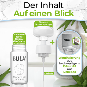 BULA Popo Blumen-Schaumpumpe mit Design-Glasflasche (ohne Füllung)