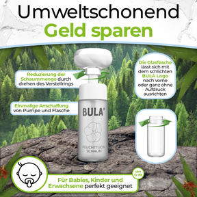 BULA Popo Blumen-Schaumpumpe mit Design-Glasflasche (ohne Füllung)
