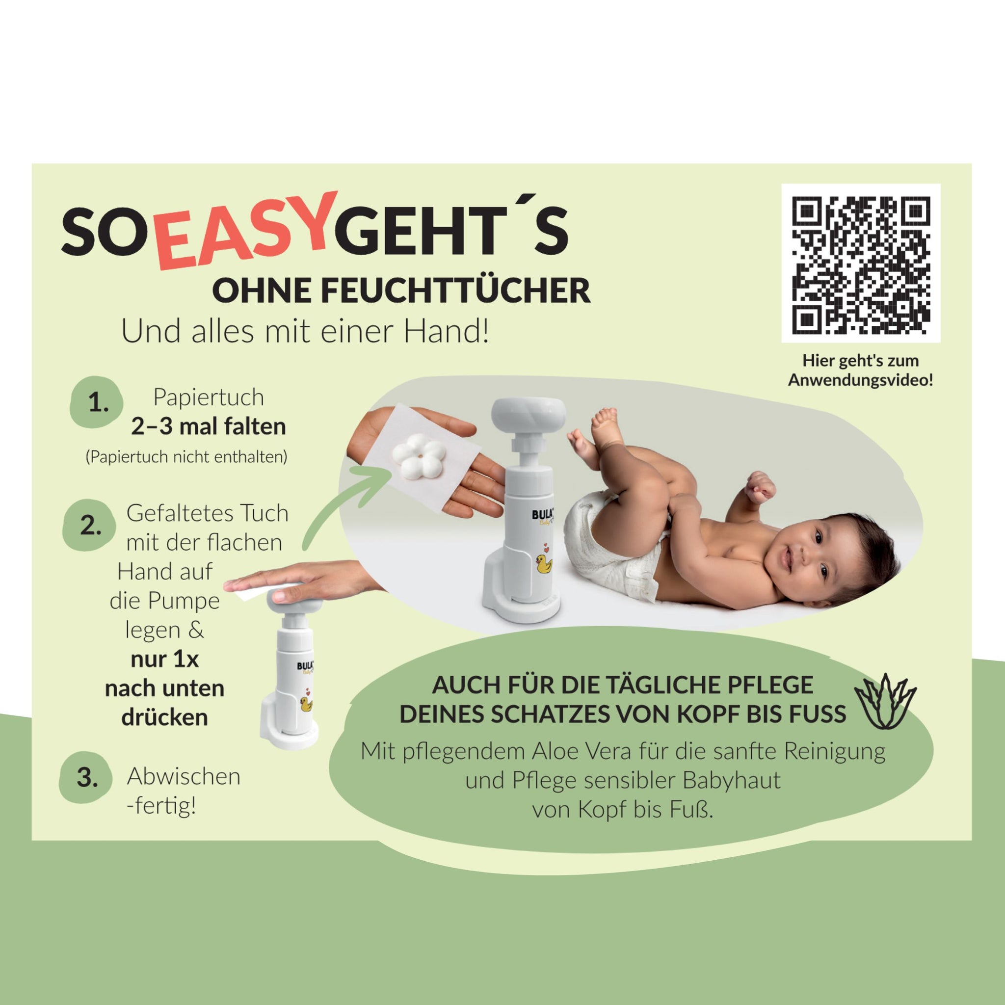 BULA Baby 2M2M Special Sale - Easy Clean Wickel Set - Feuchttuch-Schaum Starter Set für Babys