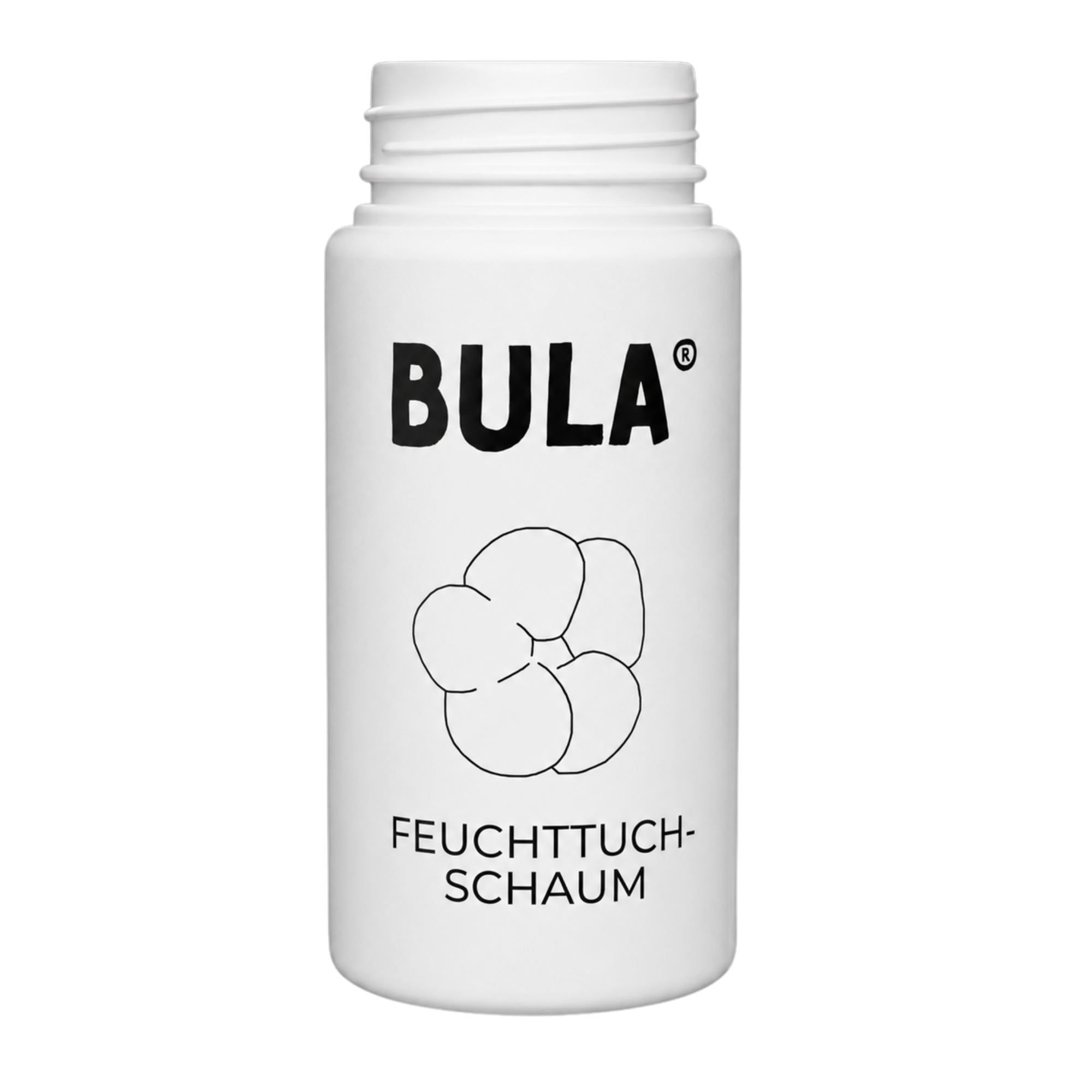 BULA Popo 150 ml Design-Glasflasche (ohne Füllung) - weiß